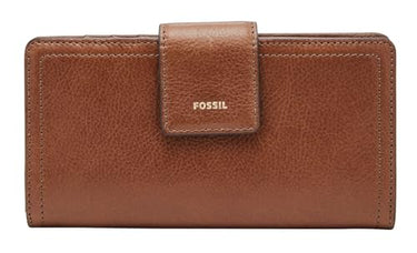 Fossil Portemonnaie für Damen Logan, Leder/Polyurethanbesatz Tab Clutch braun 17,1 cm x 1,9 cm B x 8,9 cm H SL7830200 im Sale